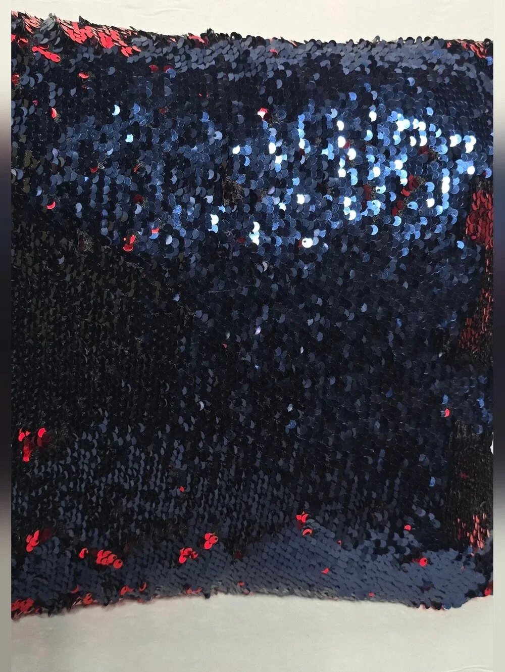 Sequin Flip Pillow Red and Blue 14'' x 14''
